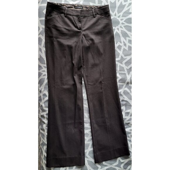 Express Design Studio Editor Bootcut Dress Brown Pinstriped Flare Leg Pants - Picture 3 of 5